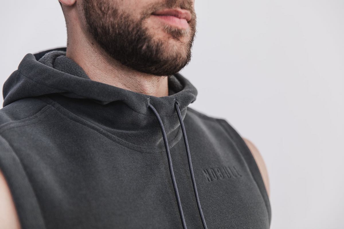 Nobull Arctic Sleeveless Men's Pullover Dark Grey | Australia (EA2317)